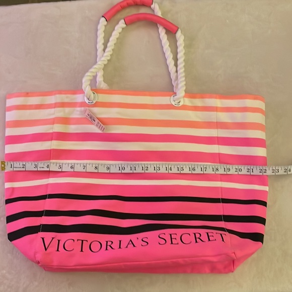 NWT Victoria’s Secret Canvas Pink Stripes Tote Bag - Picture 10 of 13